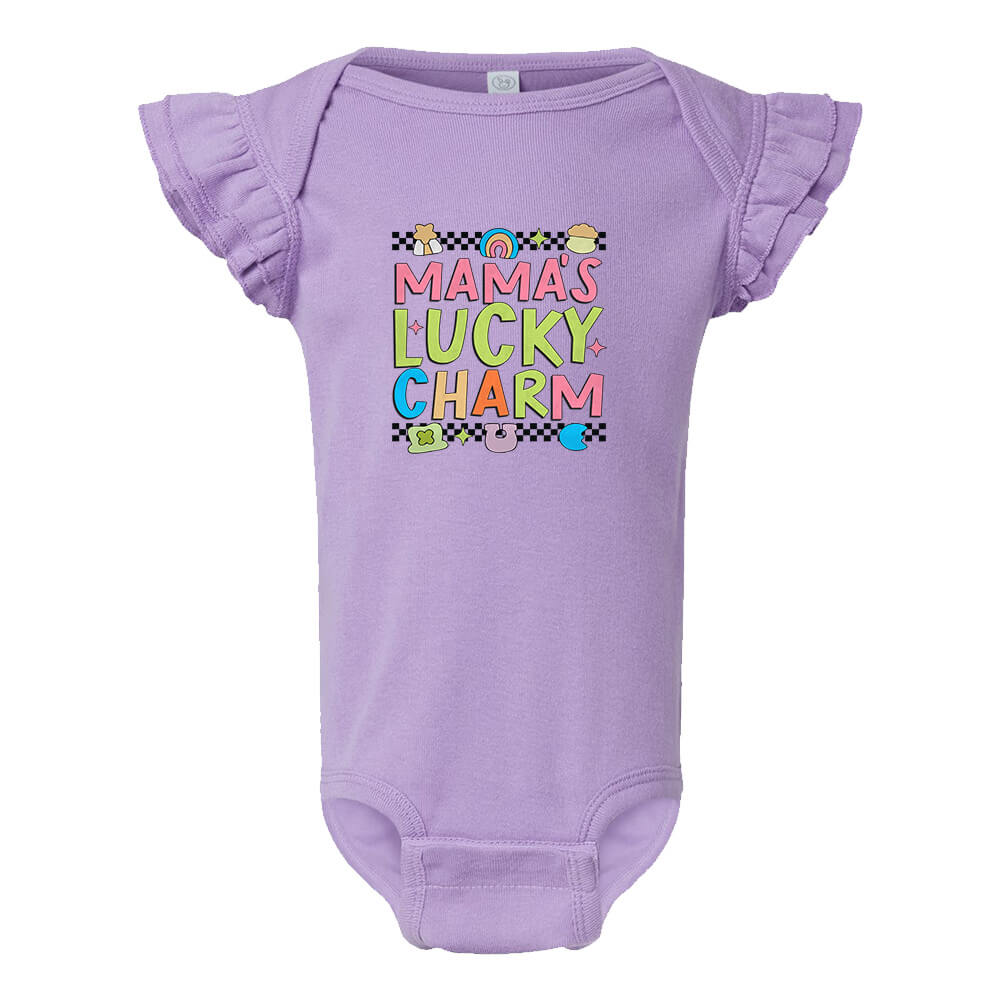 Mama's Lucky Charm Flutter Sleeve Bodysuit - Petite & Sassy Designs