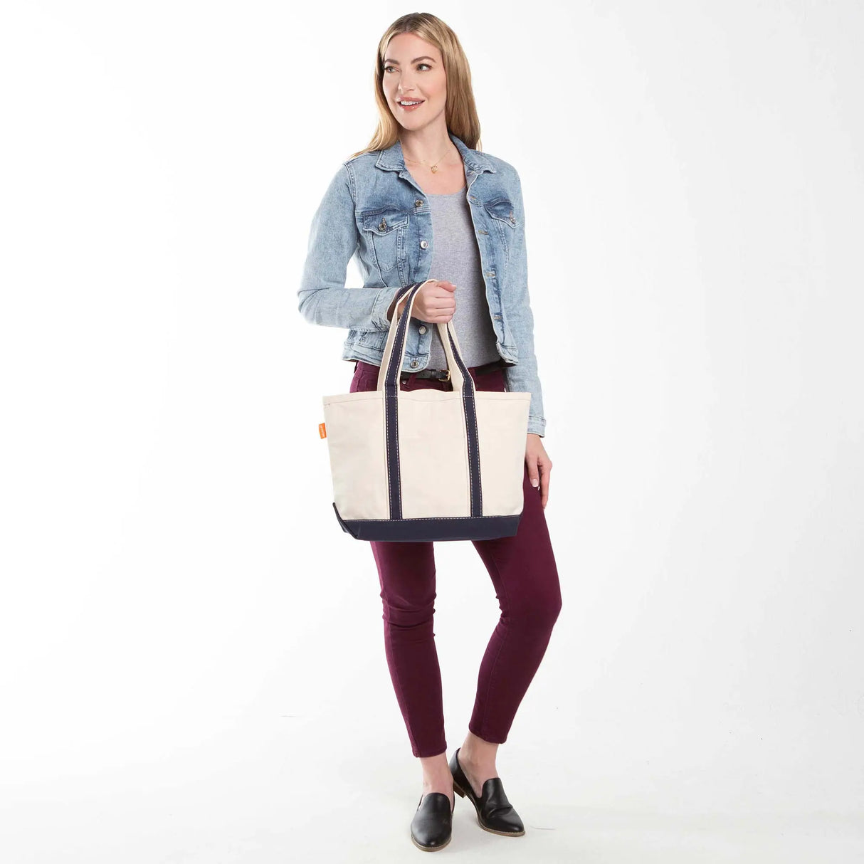 Navy Medium Classic Tote - Petite & Sassy Designs