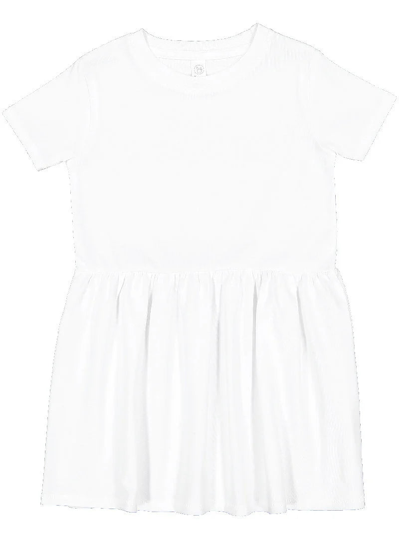 Girls Fine Jersey Dress in White