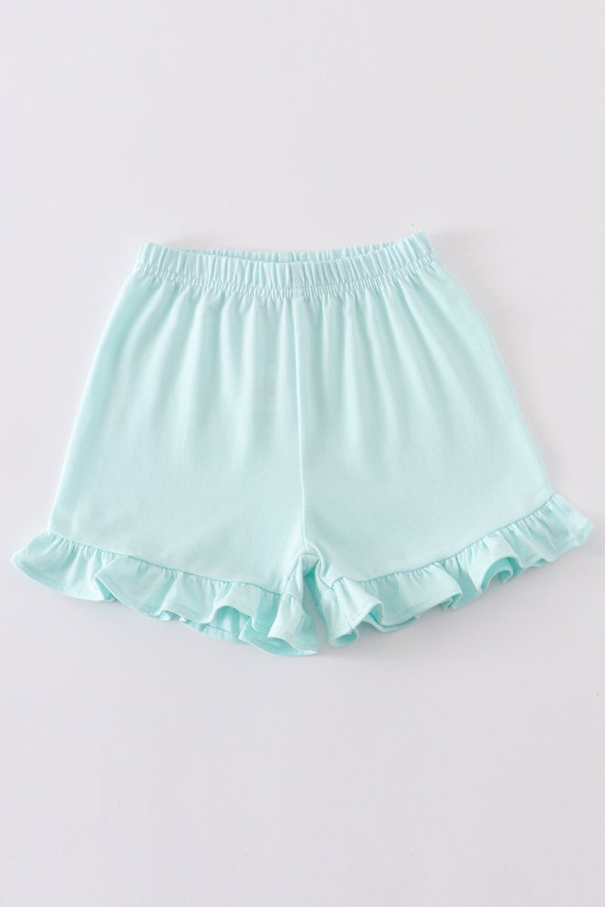 Mint Ruffle Hem Shorts - Petite & Sassy Designs