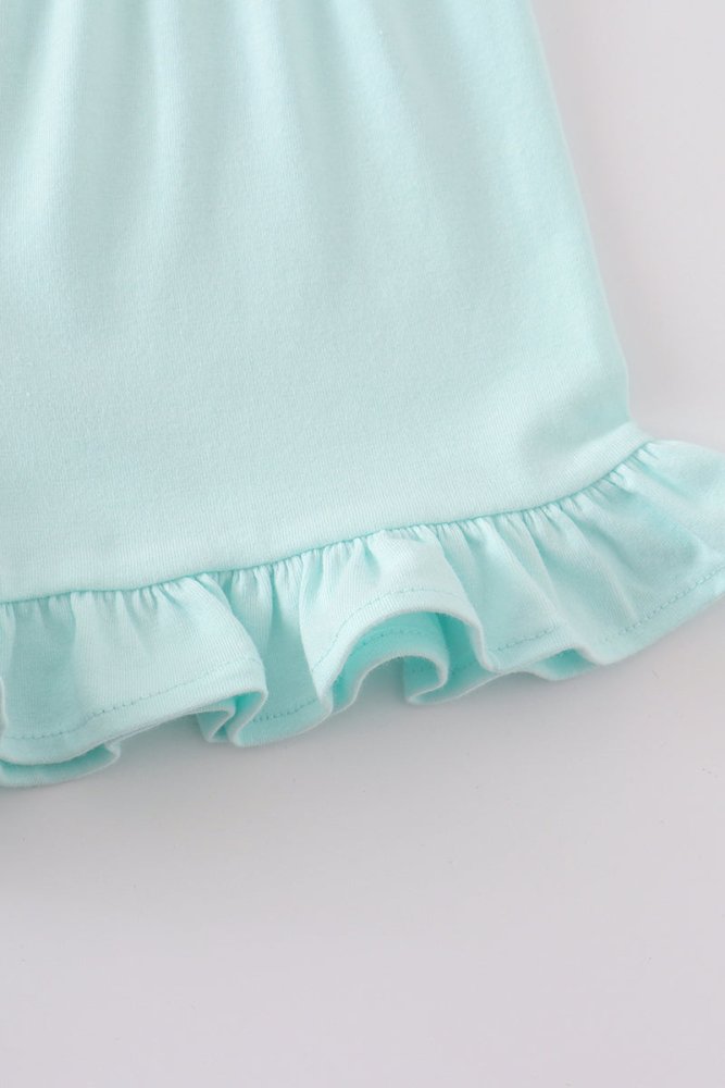 Mint Ruffle Hem Shorts - Petite & Sassy Designs