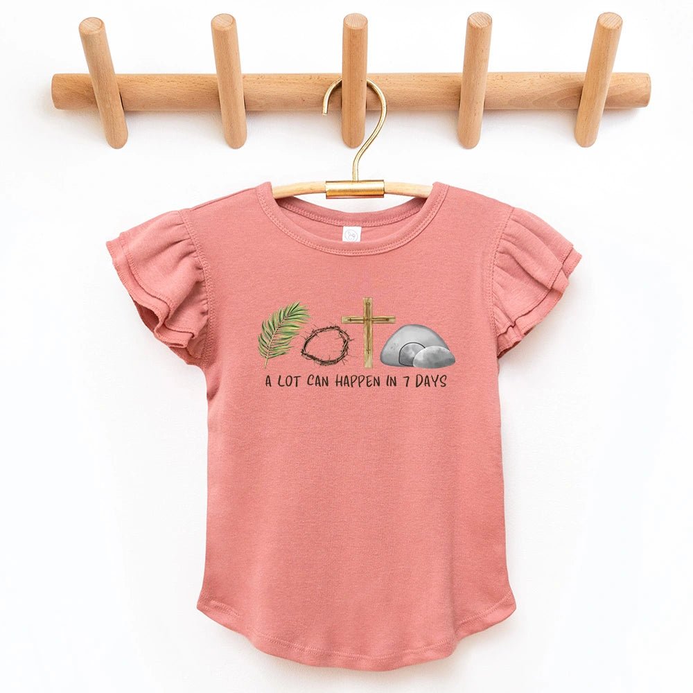 A Lot Can Happen in 7 Days Flutter Sleeve Top - Petite & Sassy Designs