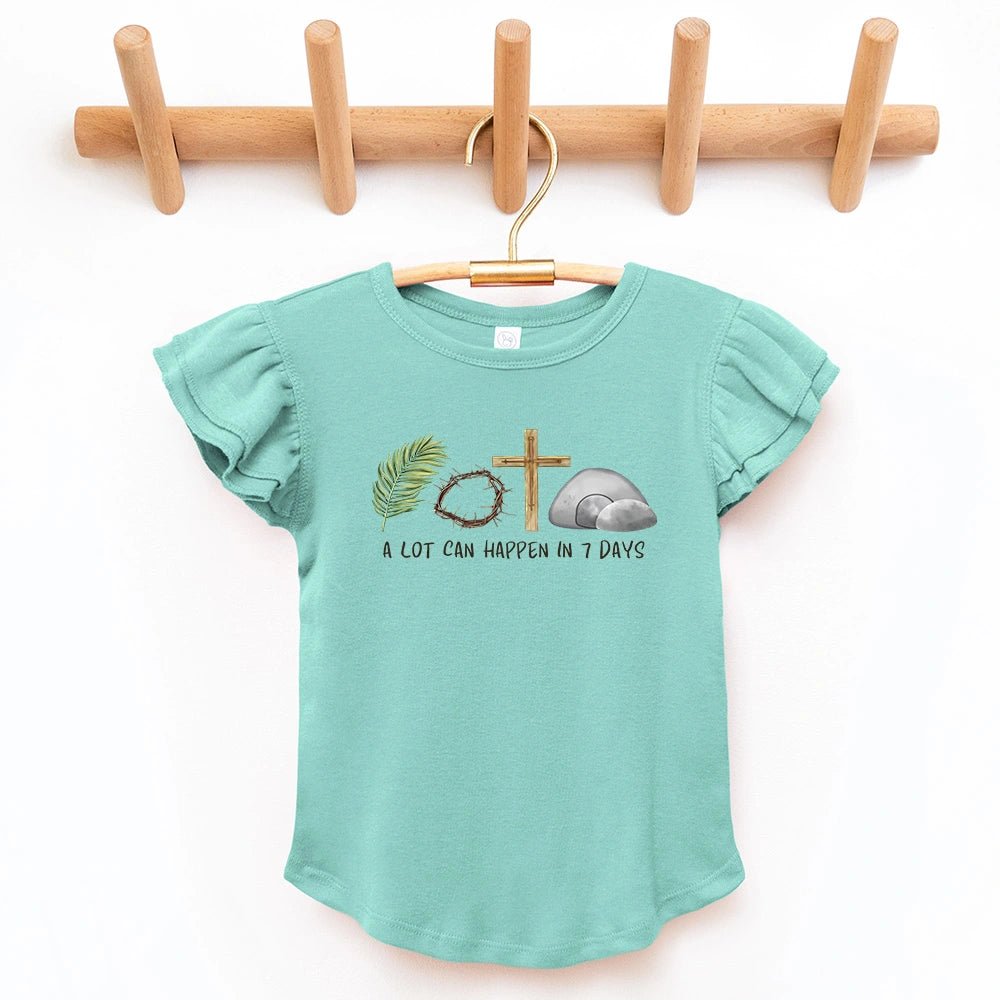 A Lot Can Happen in 7 Days Flutter Sleeve Top - Petite & Sassy Designs