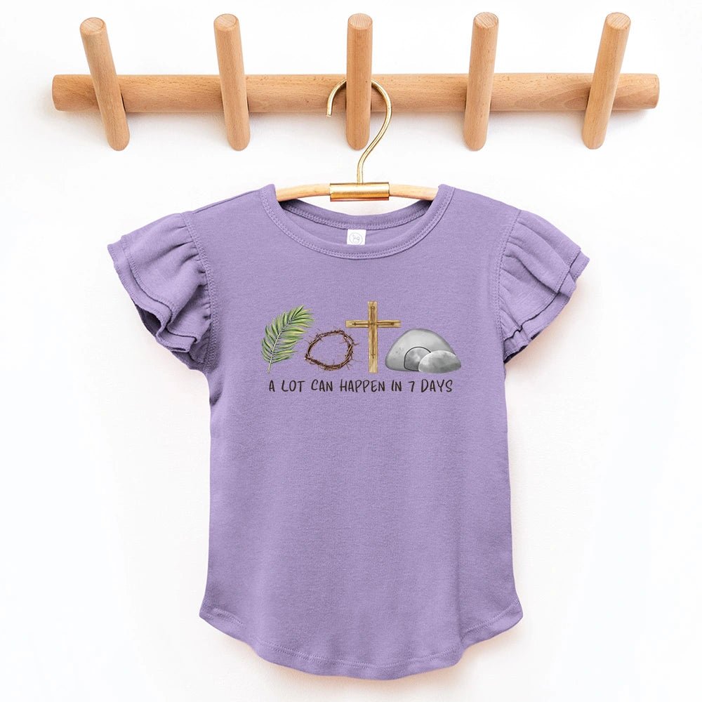 A Lot Can Happen in 7 Days Flutter Sleeve Top - Petite & Sassy Designs