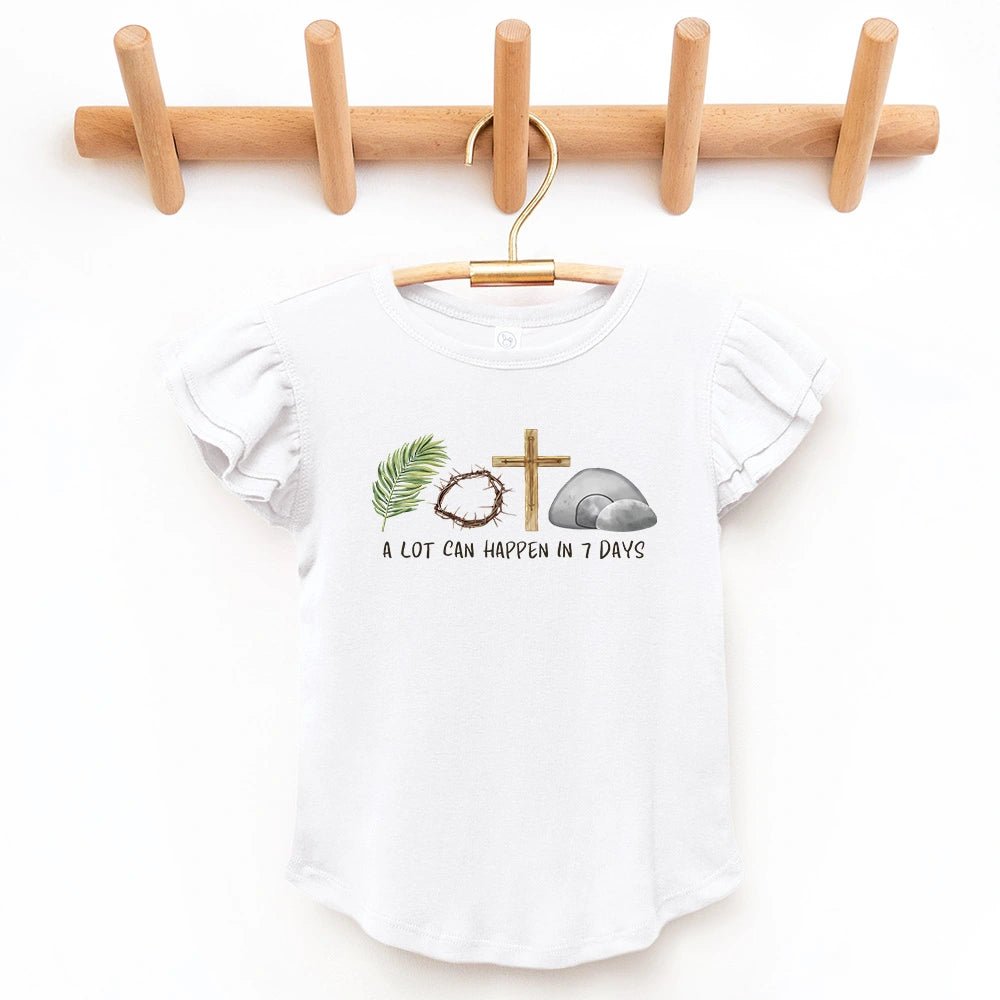 A Lot Can Happen in 7 Days Flutter Sleeve Top - Petite & Sassy Designs