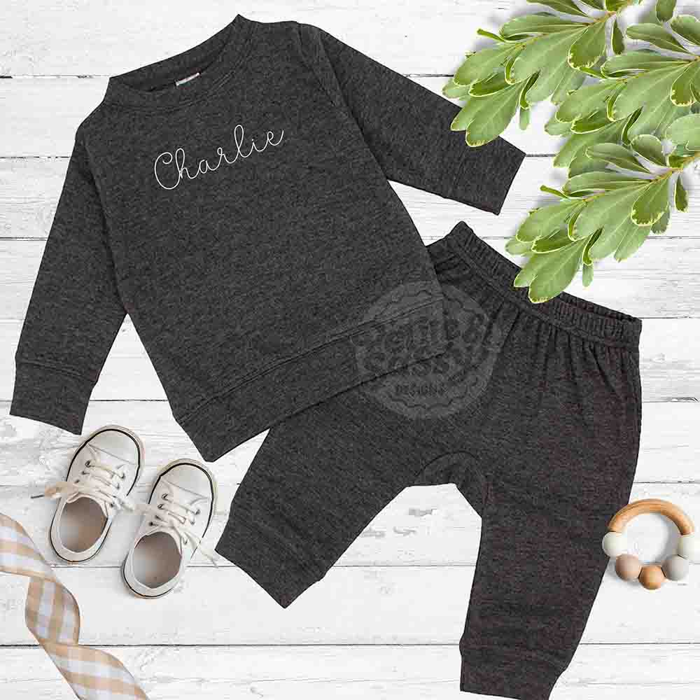 Personalized Baby Jogger Set - Black - Petite & Sassy Designs