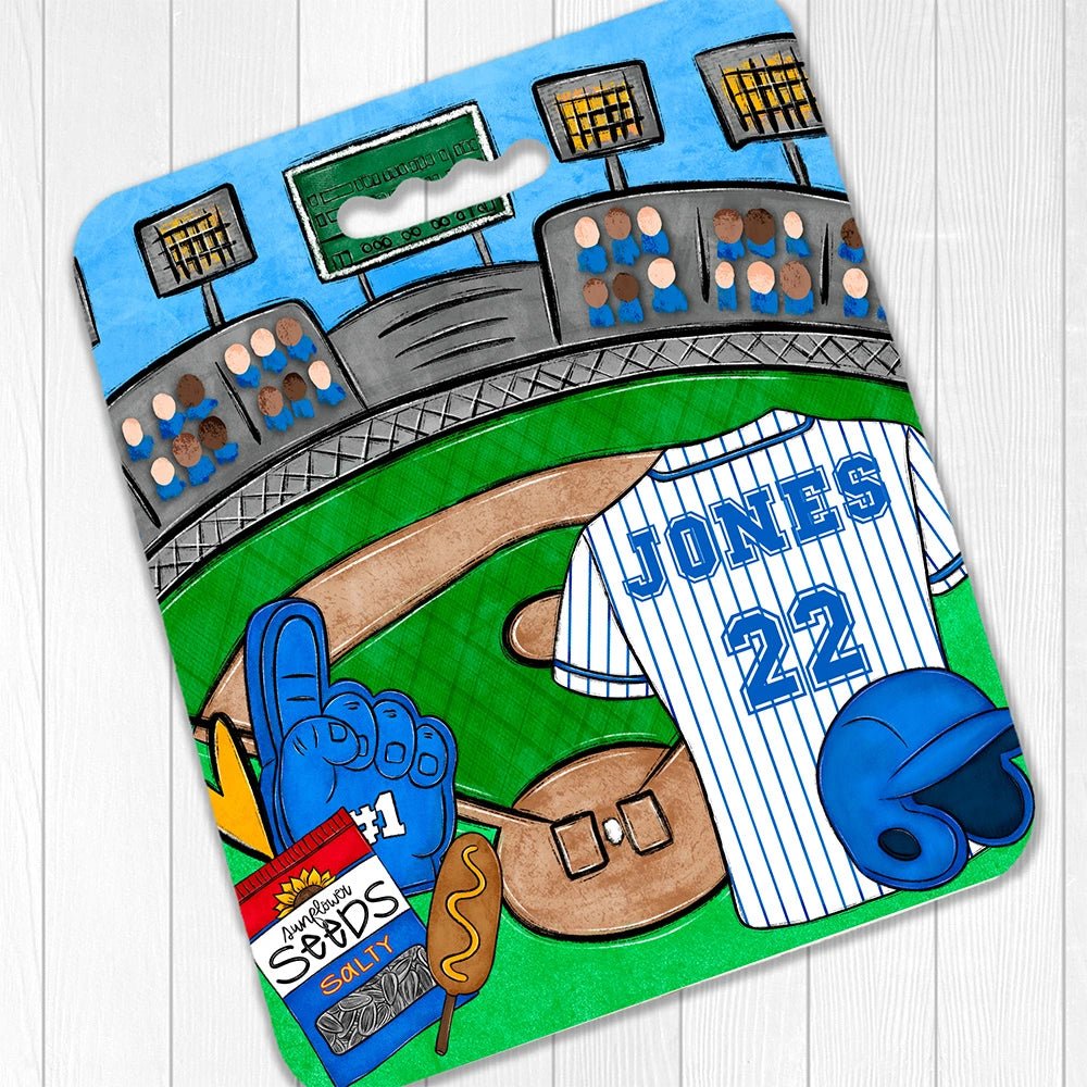 Personalized Baseball Bleacher Seat Cushion - Petite & Sassy Designs