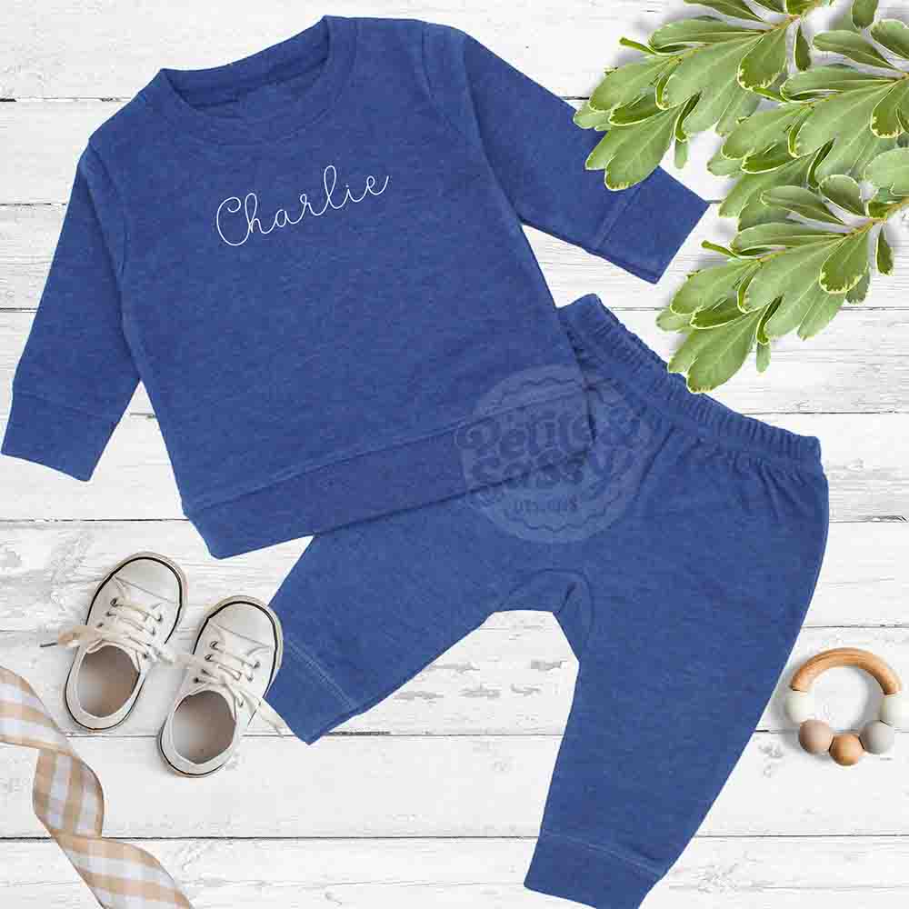 Personalized Baby Jogger Set - Blue - Petite & Sassy Designs