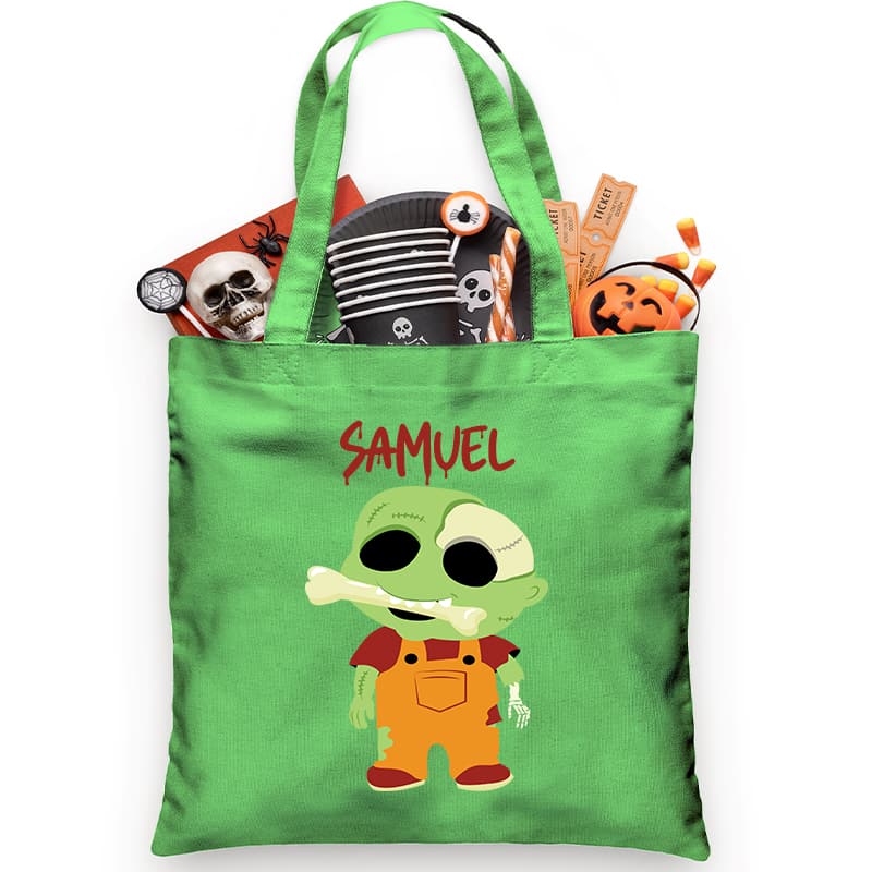 Bone Crunching Zombie Trick or Treat Bag - Petite & Sassy Designs