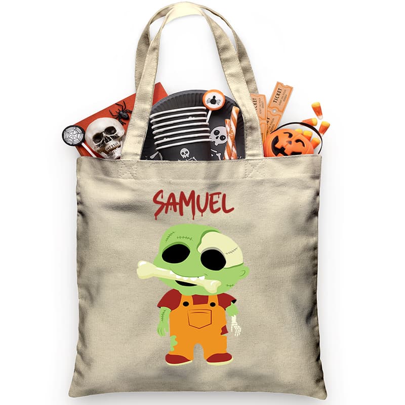 Bone Crunching Zombie Trick or Treat Bag - Petite & Sassy Designs