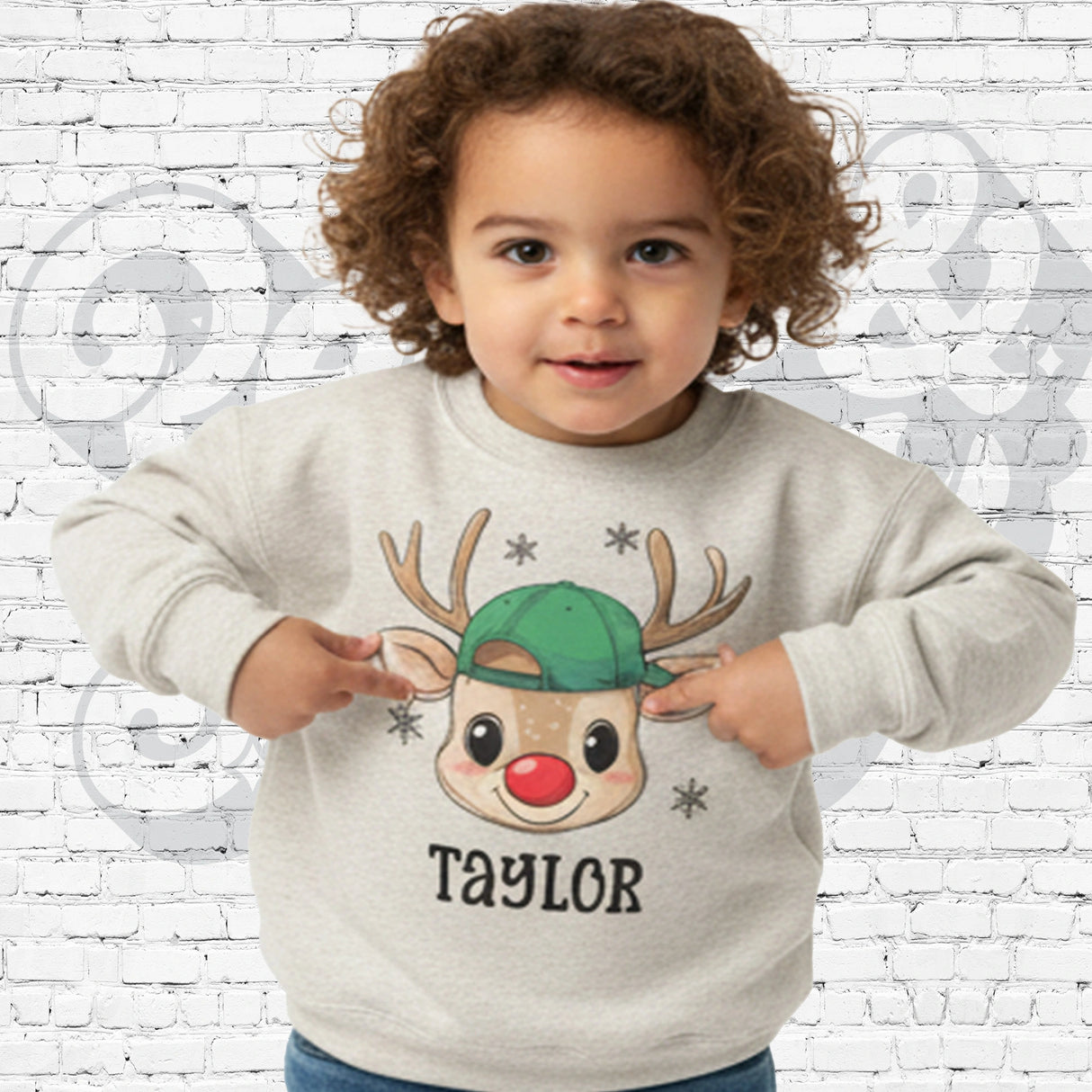 Personalized Christmas Reindeer Sweatshirt - Petite & Sassy Designs