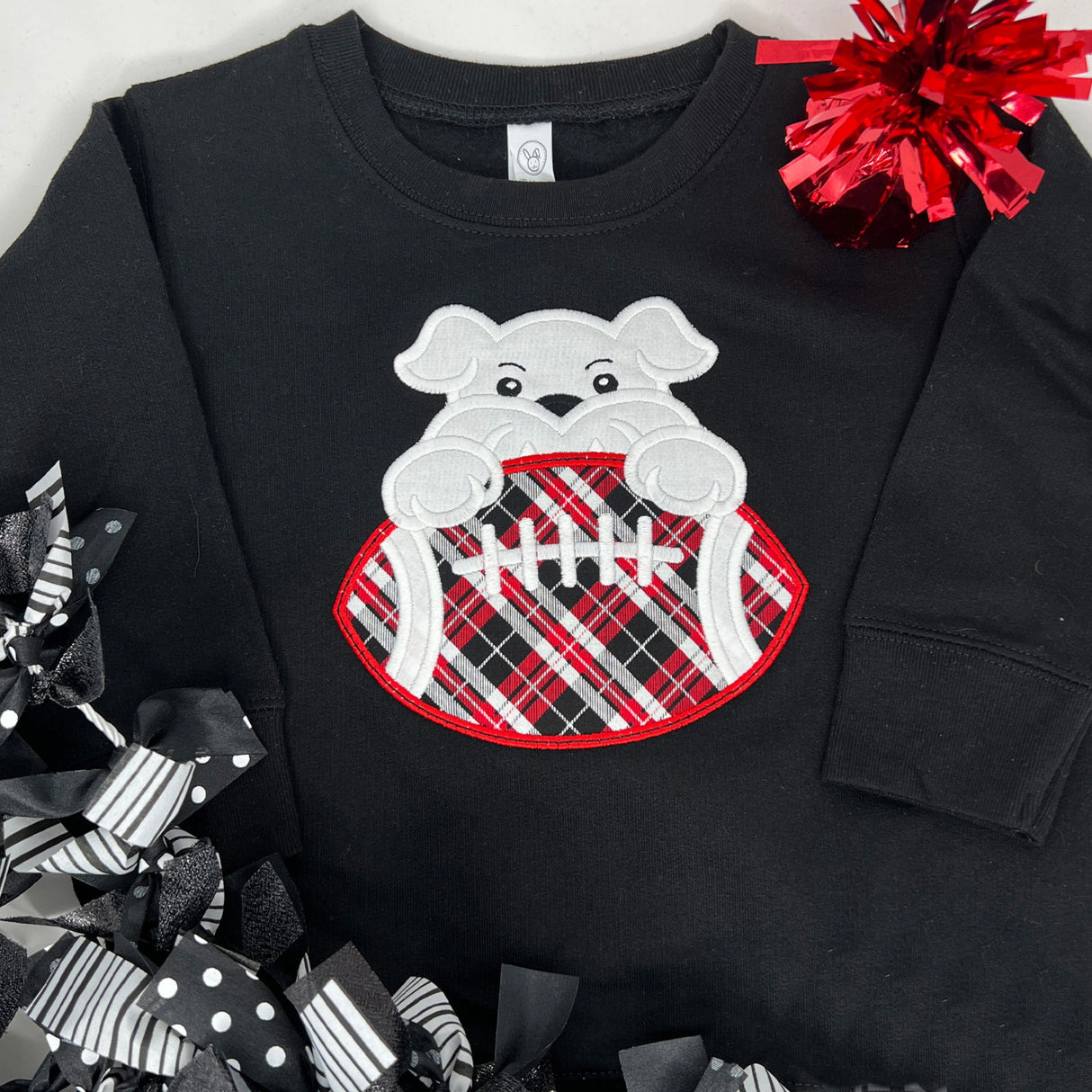 Bulldog Fan Applique Sweatshirt - Petite & Sassy Designs