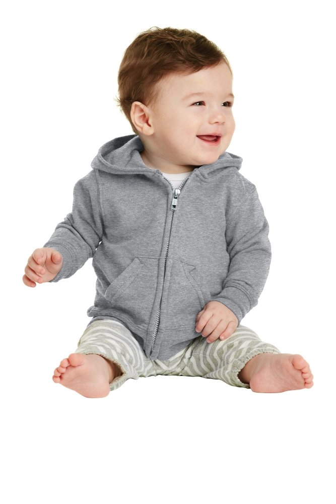 Gray Infant Full Zip Fleece Hooded Sweatshirt Jacket - Petite & Sassy Designs