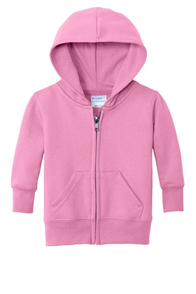 Pink Infant Full Zip Fleece Hooded Sweatshirt Jacket - Petite & Sassy Designs