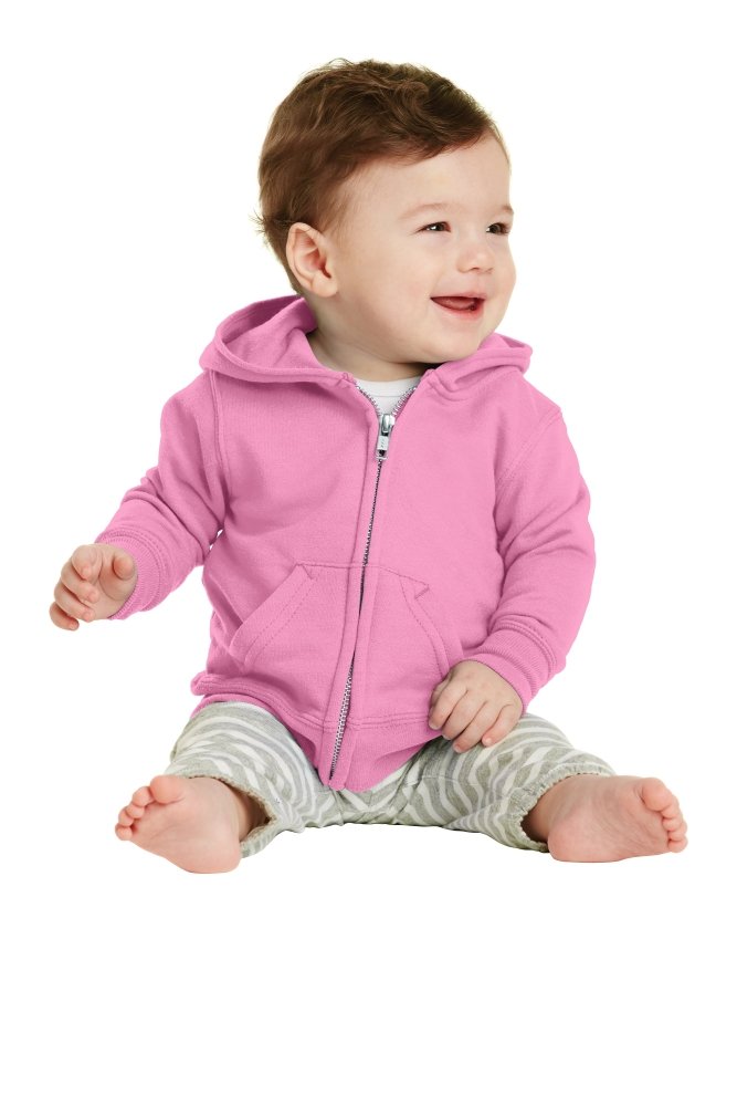 Pink Infant Full Zip Fleece Hooded Sweatshirt Jacket - Petite & Sassy Designs
