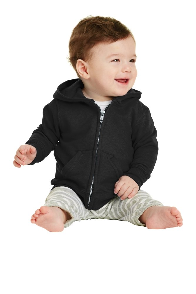 Black Infant Full Zip Fleece Hooded Sweatshirt Jacket - Petite & Sassy Designs