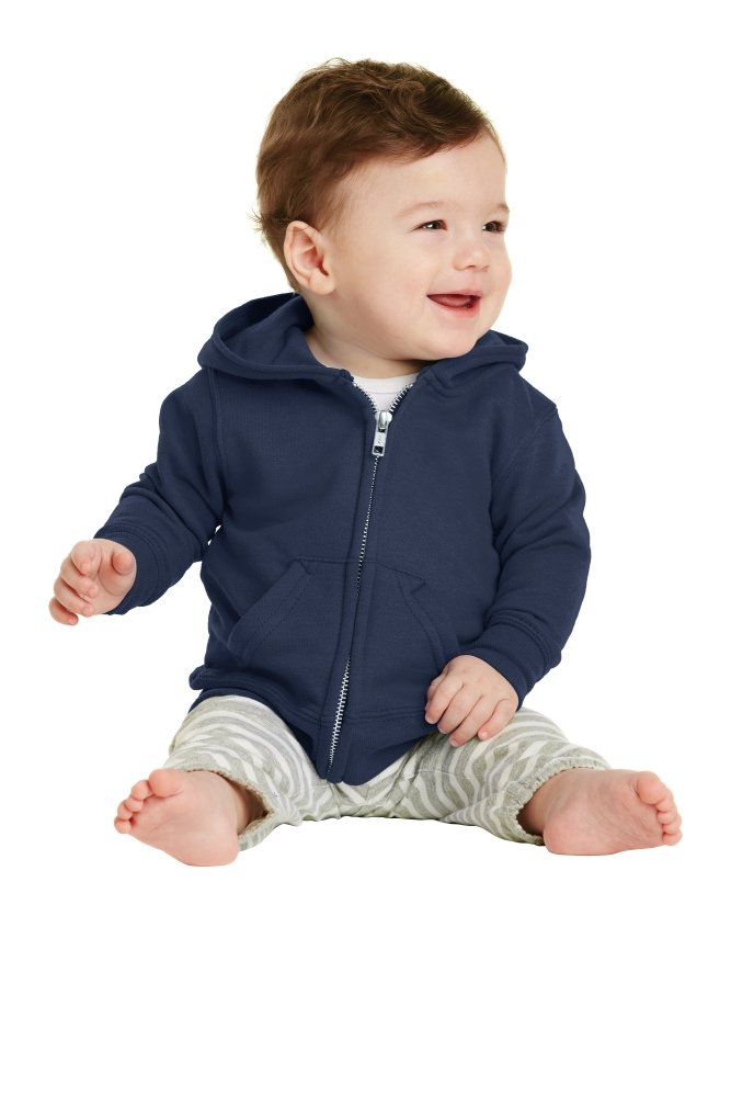 Navy Infant Full Zip Fleece Hooded Sweatshirt Jacket - Petite & Sassy Designs