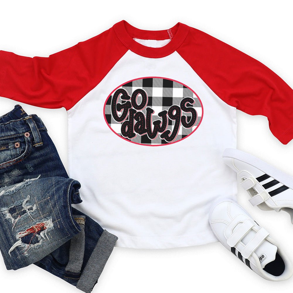 Checkered Go Dawgs Fan Wear - Petite & Sassy Designs