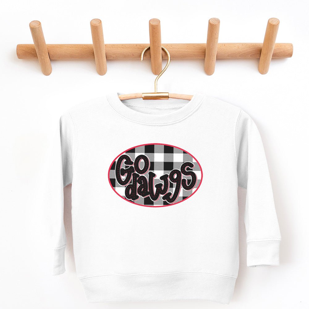Checkered Go Dawgs Fan Wear Sweatshirt - Petite & Sassy Designs