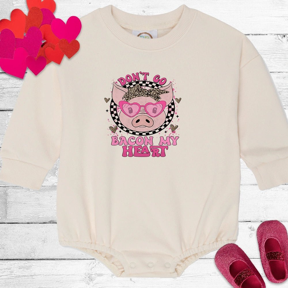 Don't go Bacon My Heart Sweatshirt Bubble - Petite & Sassy Designs