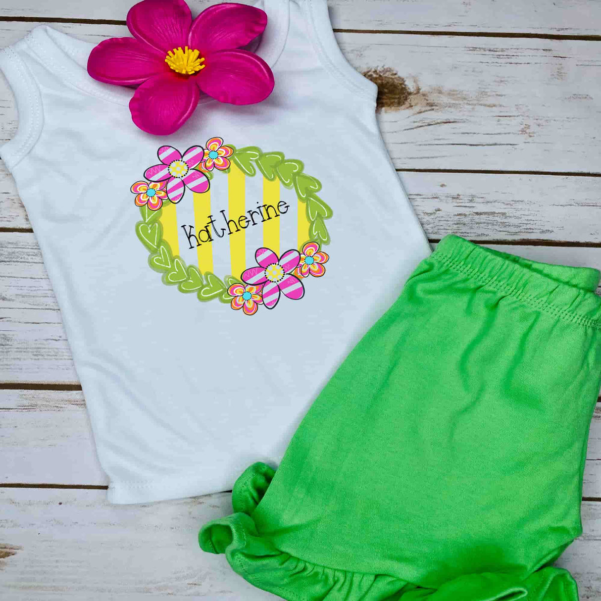 Personalized Fun Floral Summer Tank - Petite & Sassy Designs