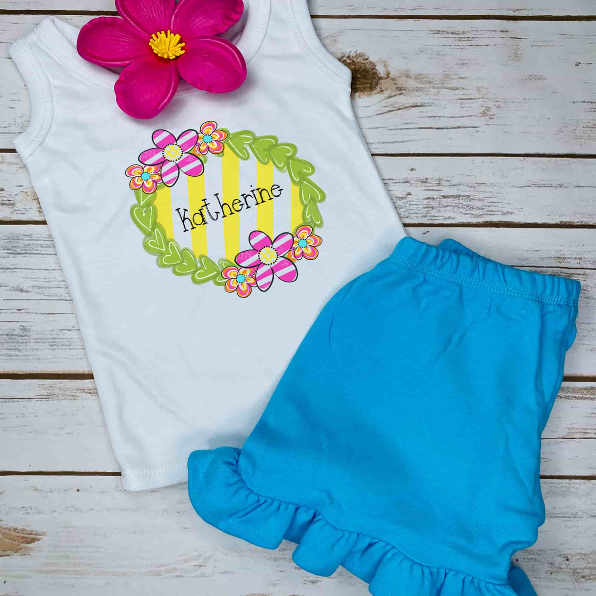 Personalized Fun Floral Summer Tank - Petite & Sassy Designs
