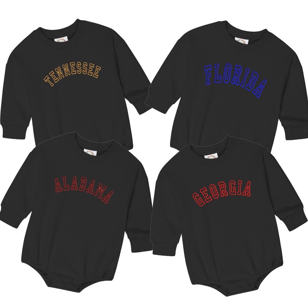 Game Day Black Sweatshirt Bubble - Petite & Sassy Designs