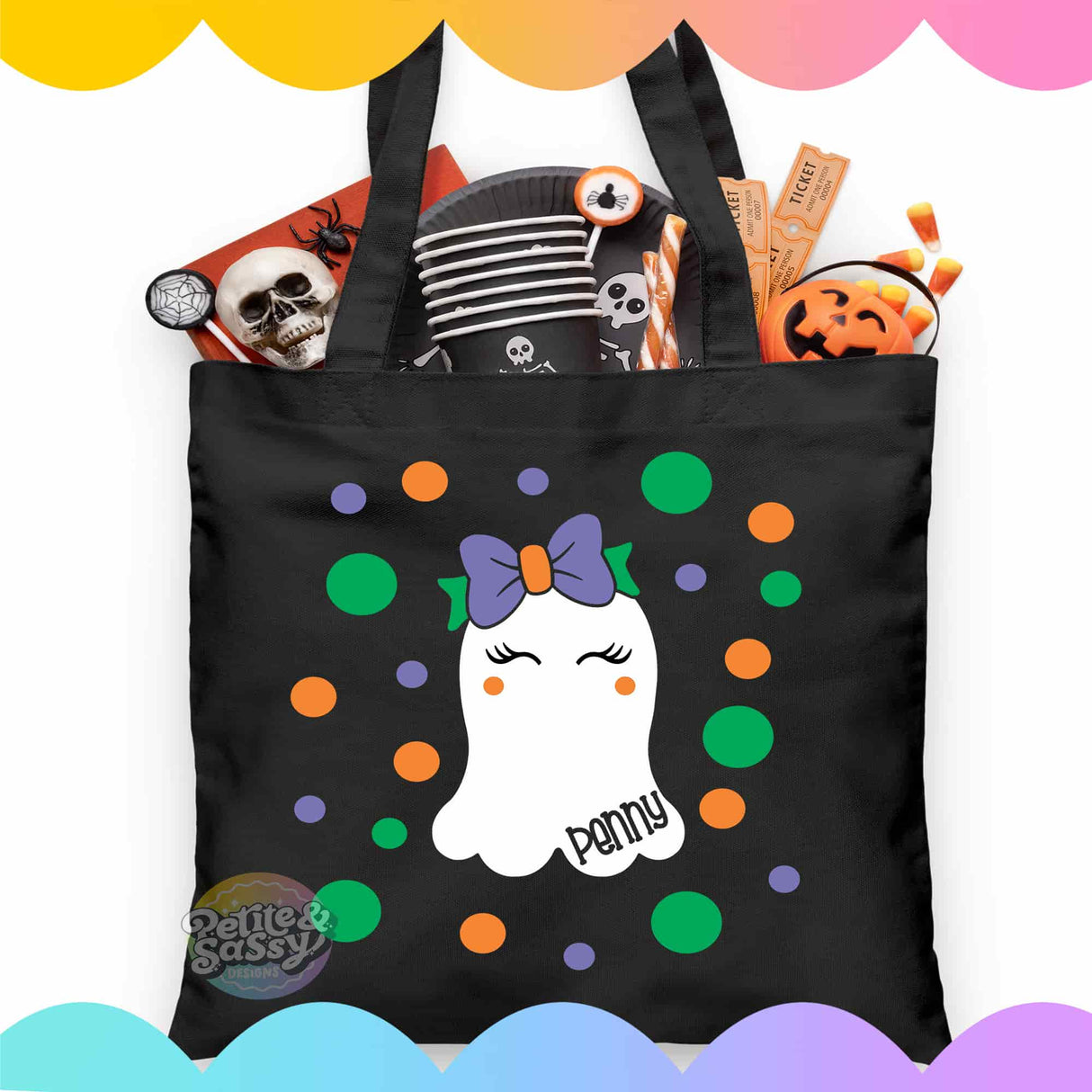 Girl Ghost Trick or Treat Bag - Petite & Sassy Designs