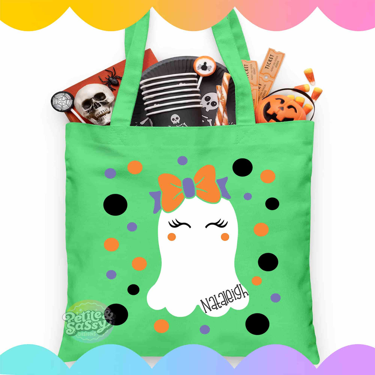 Girl Ghost Trick or Treat Bag - Petite & Sassy Designs