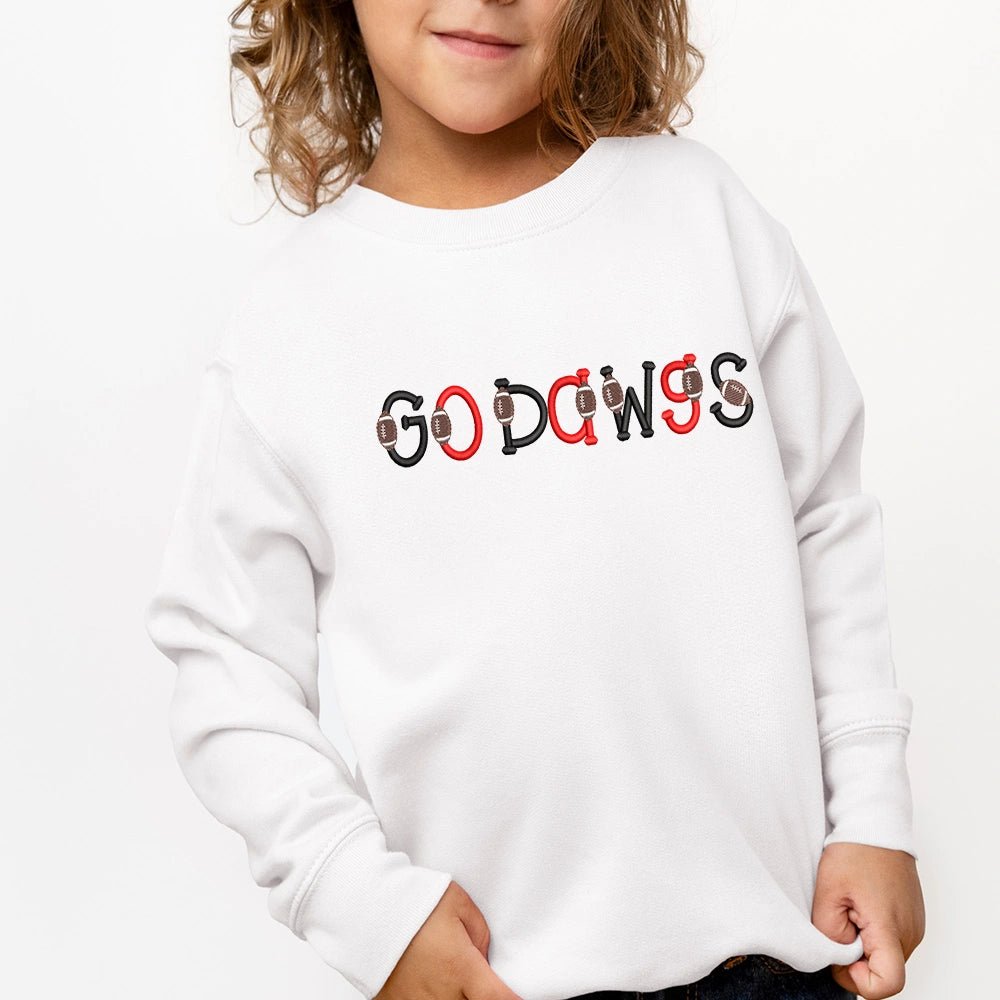 Go Dawgs Embroidered Sweatshirt - Petite & Sassy Designs