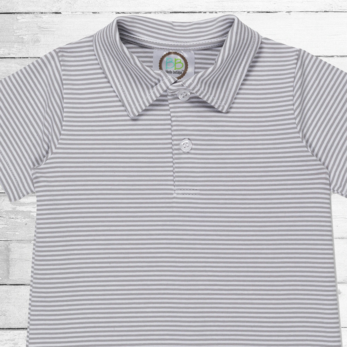 Boy's Polo Gray Stripe Romper