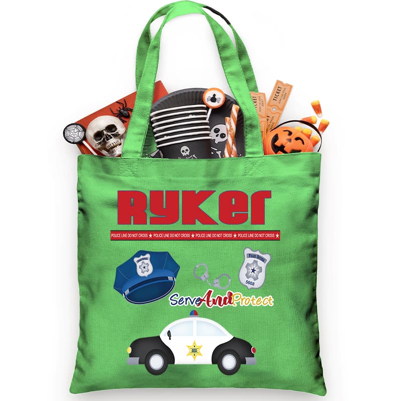 Police Patrol Car Trick or Treat Bag - Petite & Sassy Designs