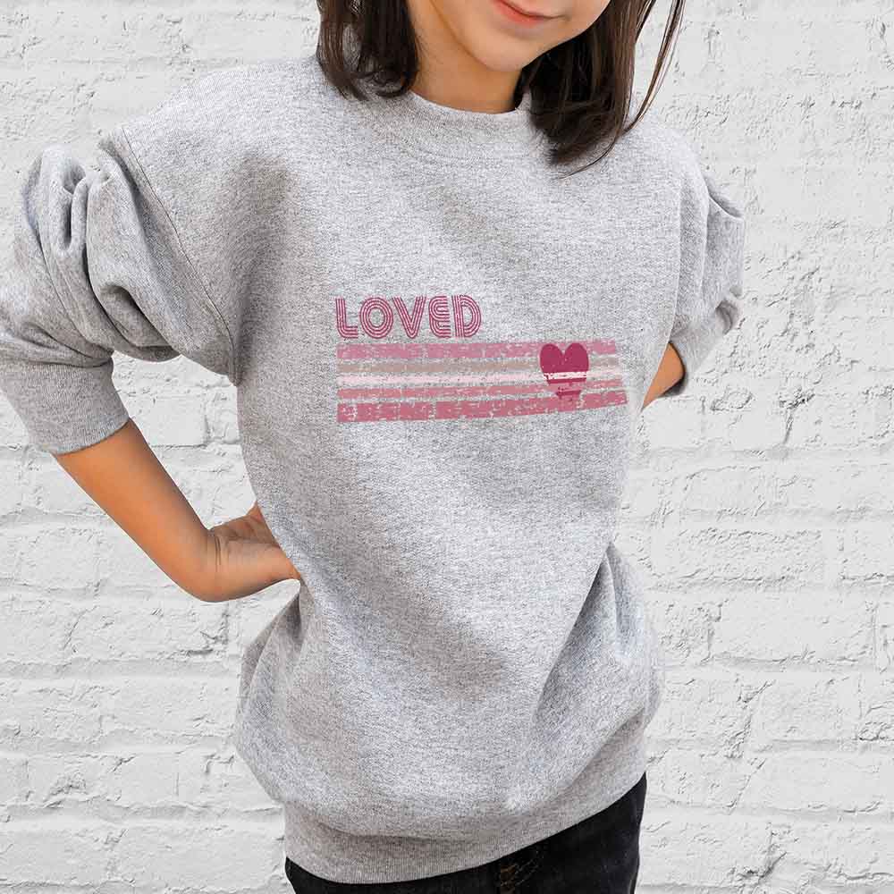 Retro Loved Stripe Sweatshirt - Petite & Sassy Designs