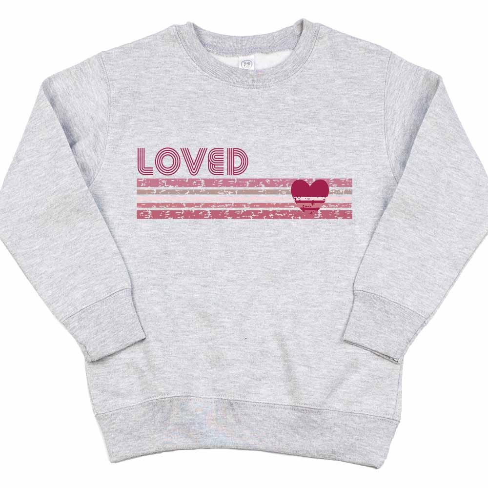 Retro Loved Stripe Sweatshirt - Petite & Sassy Designs