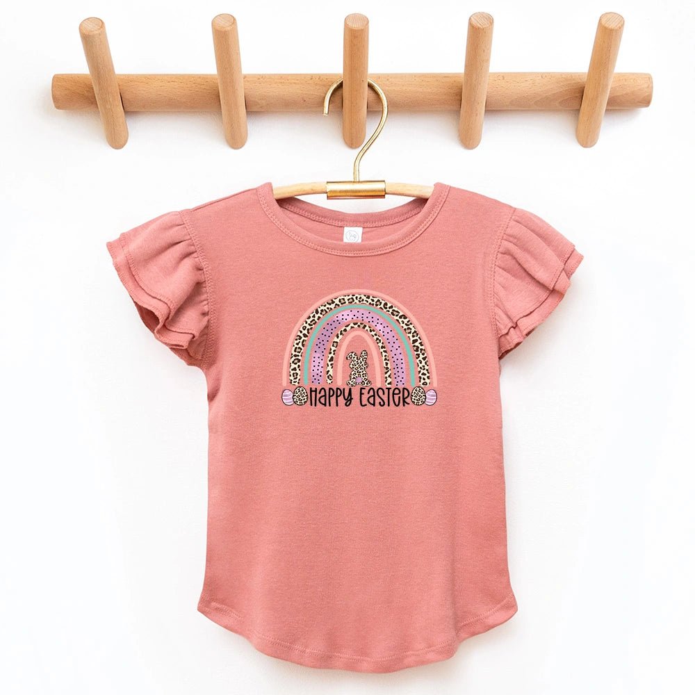 Happy Easter Flutter Sleeve Top - Petite & Sassy Designs