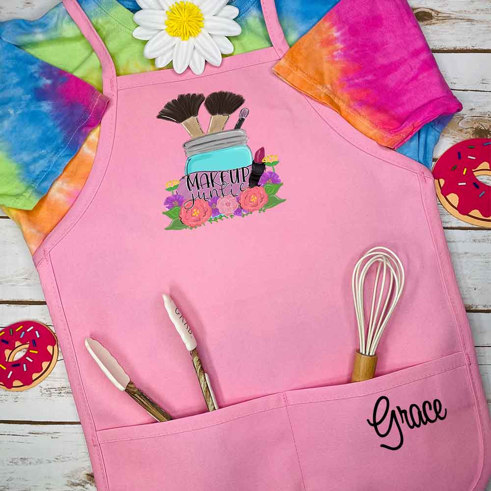 Personalized Kids Makeup Junkie Apron - Petite & Sassy Designs