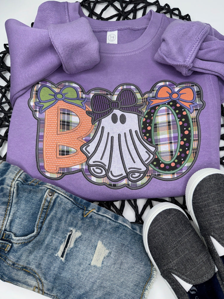 BOO Faux Applique Sweatshirt - Petite & Sassy Designs