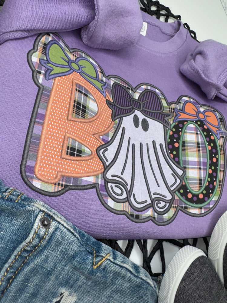BOO Faux Applique Sweatshirt - Petite & Sassy Designs