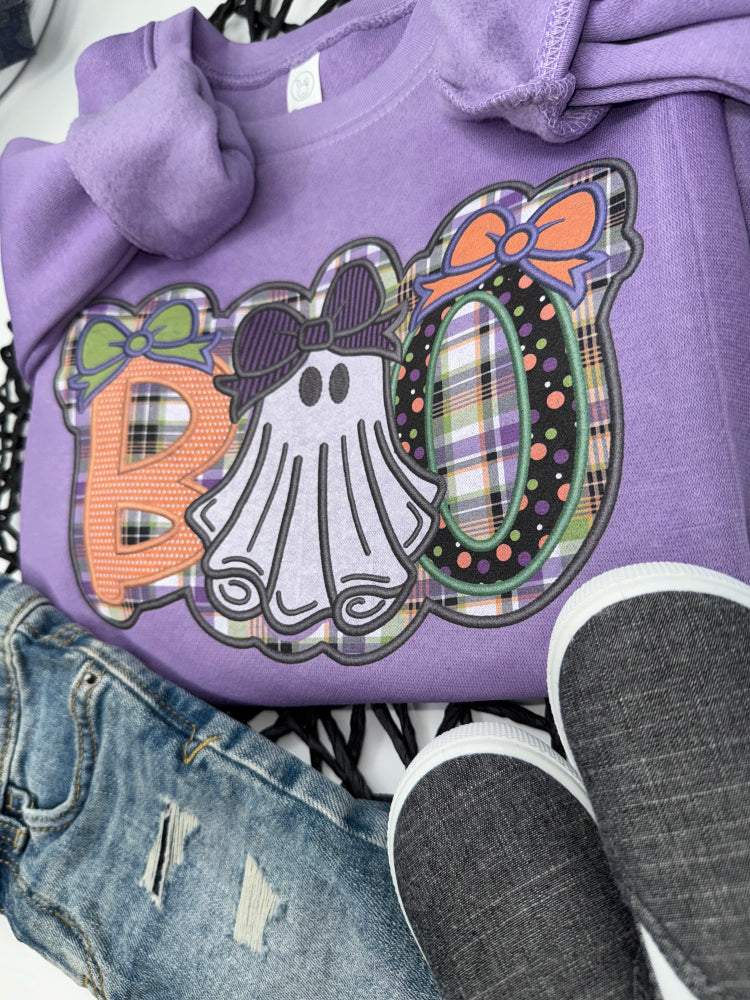 BOO Faux Applique Sweatshirt - Petite & Sassy Designs