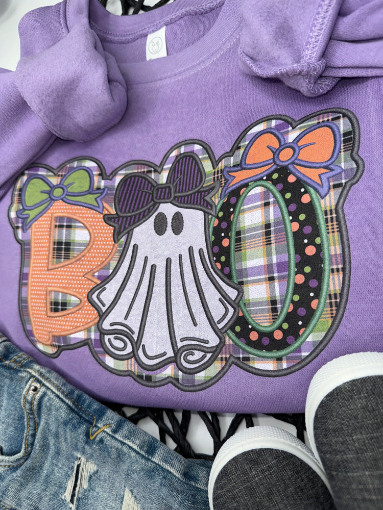 BOO Faux Applique Sweatshirt - Petite & Sassy Designs