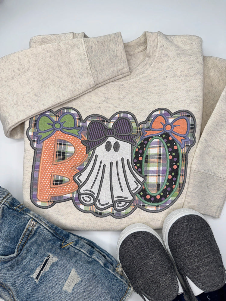 BOO Faux Applique Sweatshirt - Petite & Sassy Designs