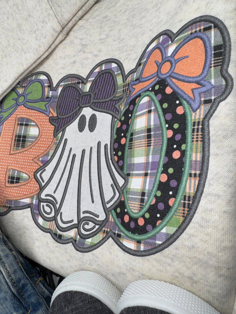 BOO Faux Applique Sweatshirt - Petite & Sassy Designs