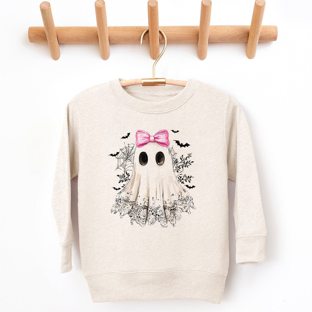 Lace Ghost Sweatshirt – Cute Halloween Fleece Pullover - Petite & Sassy Designs