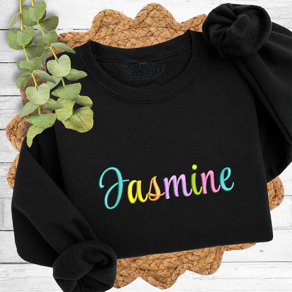 Custom Multi Color Name Sweatshirt - Petite & Sassy Designs