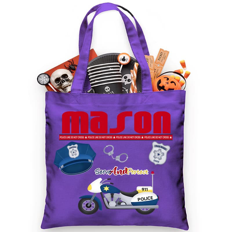 Motorcycle Cop Trick or Treat Bag - Petite & Sassy Designs