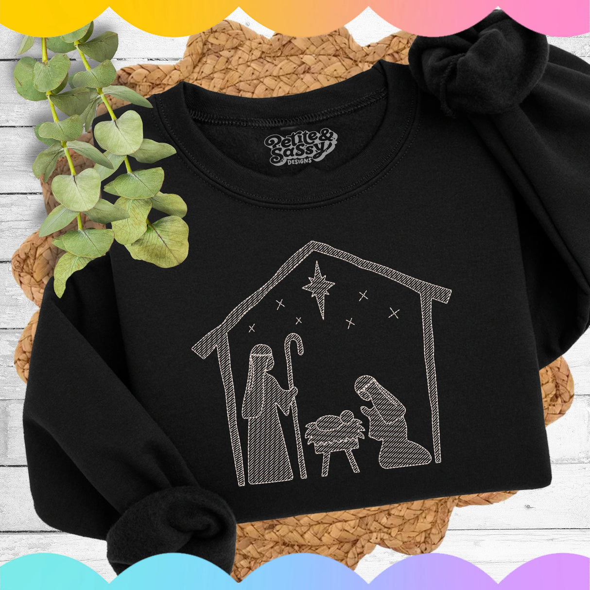 Christmas Nativity Scene Sweatshirt - Petite & Sassy Designs