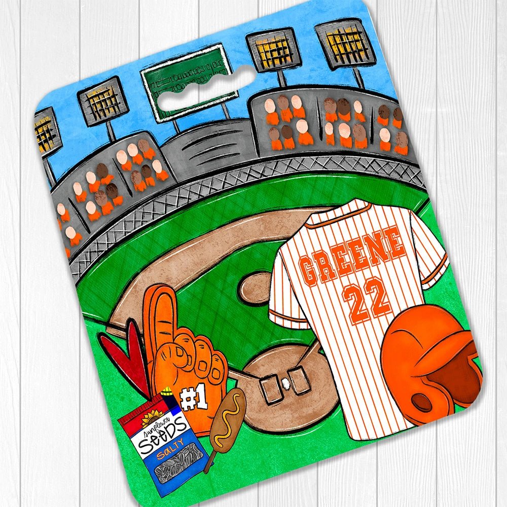 Personalized Baseball Bleacher Seat Cushion - Petite & Sassy Designs