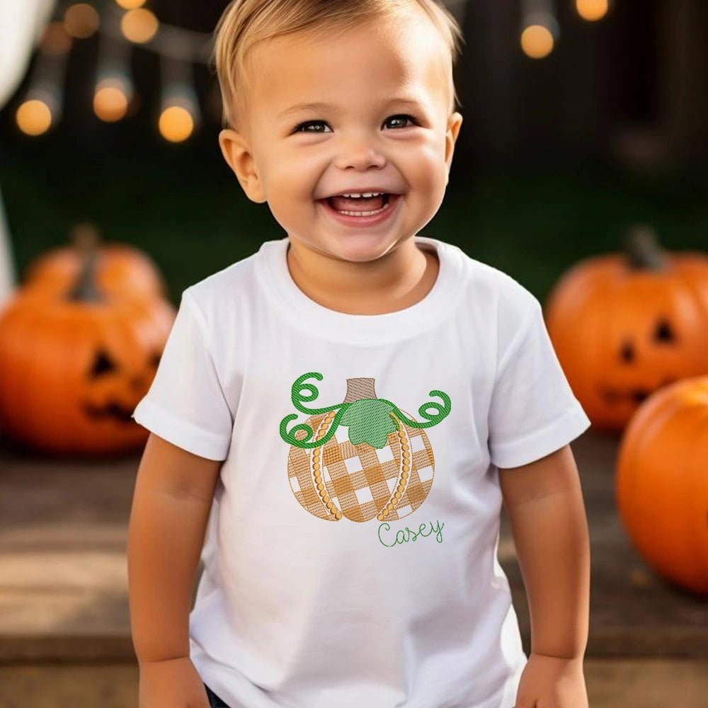 Plaid Sketch Pumpkin - Petite & Sassy Designs