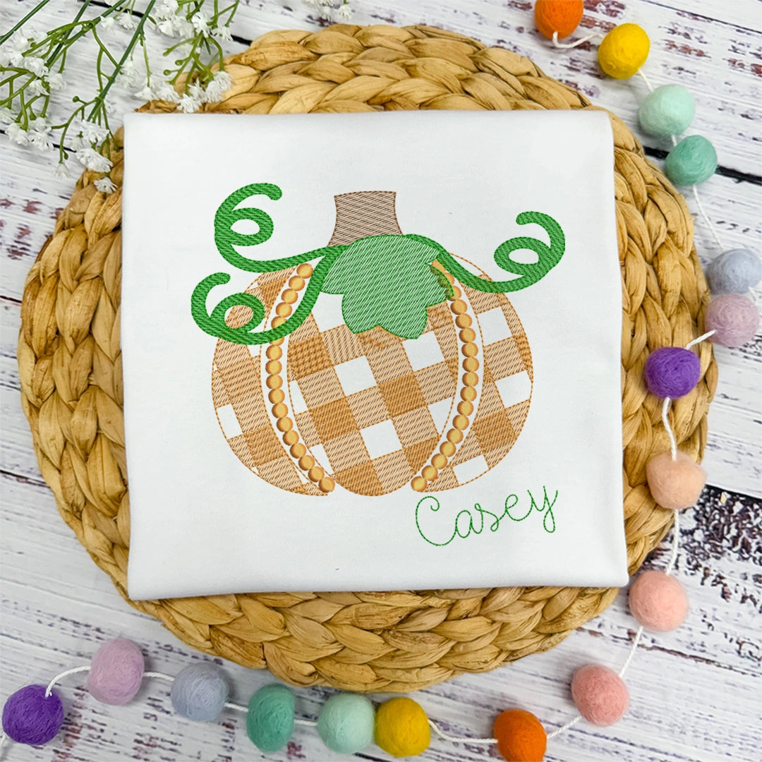 Plaid Sketch Pumpkin - Petite & Sassy Designs