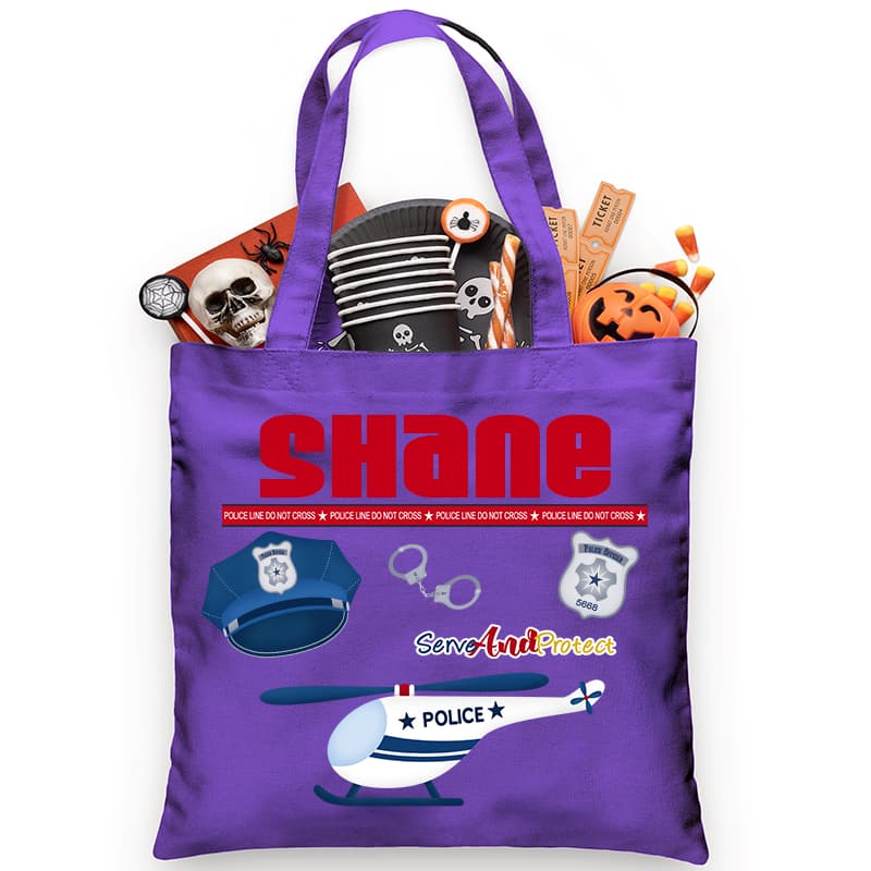 Helicopter Police Trick or Treat Bag - Petite & Sassy Designs